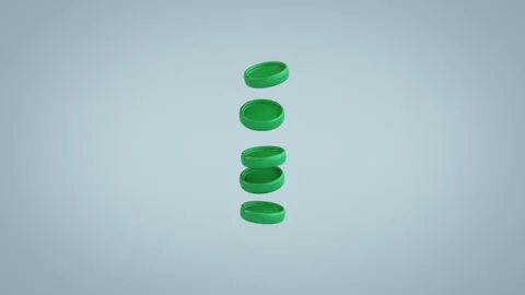 Up Arrow Transforming Into Coins 3D Render Animation Vidéo 344094134