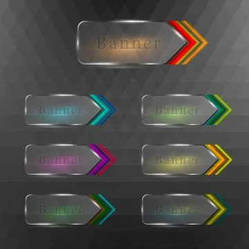 Arrow transparent banners Stock Illustration
