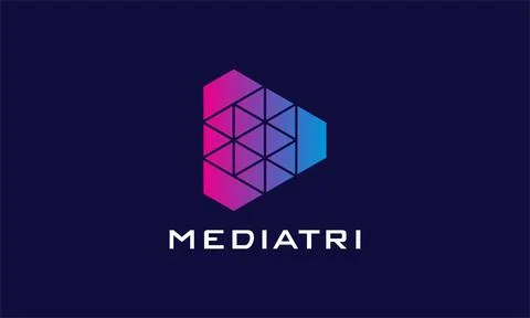 Arrow triangle concept logo healthy medical clinic disease sign multimedia pl Stock Illustration