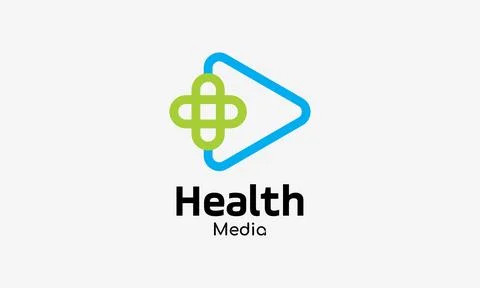 Arrow triangle concept logo healthy medical clinic disease sign multimedia pl Illustrazione stock