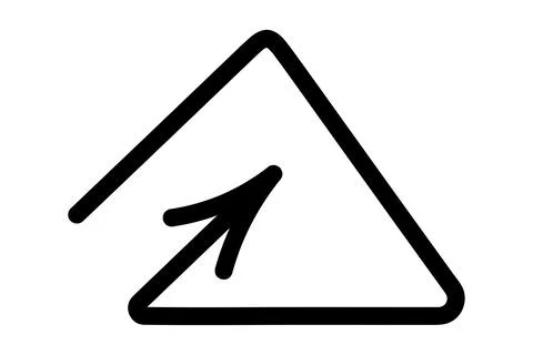 Arrow triangle. Pointer twists around triangle and points to center. Stock Illustration