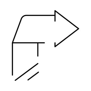 Arrow turning right representing navigation and command Stock Illustration