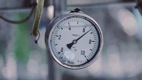 The arrow twitches on the measuring instrument Stock Footage 75187253