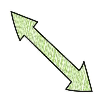 Arrow with two directions with shading in the style of Doodle. Vector drawing Stock Illustration