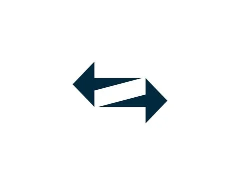 Arrow, two way, direction icon. Vector illustration. Flat design. Illustrazione stock