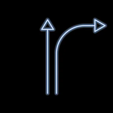 Arrow, two ways neon icon. Simple thin line, outline vector of Arrow icons fo Stock Illustration