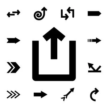 Up arrow, unload flat vector icon in arrows pack Stock Illustration