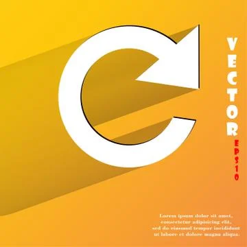 Arrow Update. Flat modern web button with long shadow and space for your text 스톡 일러스트