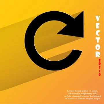 Arrow Update. Flat modern web button with long shadow and space for your text 스톡 일러스트