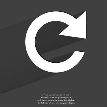 Arrow Update. Flat modern web button with long shadow and space for your text Stock Illustration