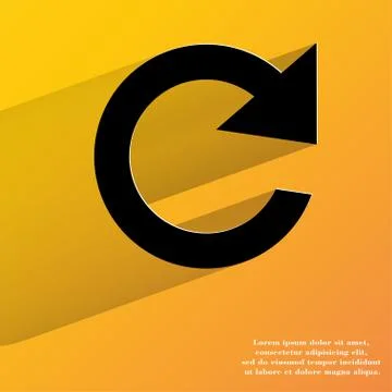 Arrow Update. Flat modern web button with long shadow and space for your text 스톡 일러스트