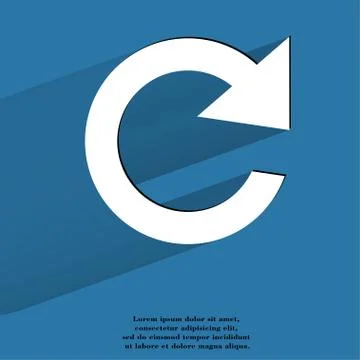 Arrow Update. Flat modern web button with long shadow and space for your text. Stock Illustration