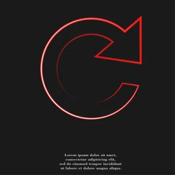 Arrow Update icon Flat with abstract background Illustrazione stock