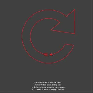 Arrow Update icon Flat with abstract background Illustrazione stock