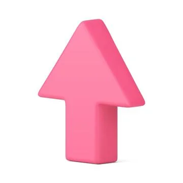 Arrow up upward direction pointer increase movement progress growth 3d icon.. Stockillustratie