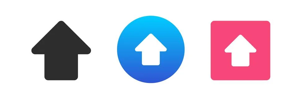 Arrow up upward pointer cyberspace digital navigation symbol icon set vector  イラスト素材