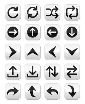 Arrow vector button sets isolated on white Stock Illustration