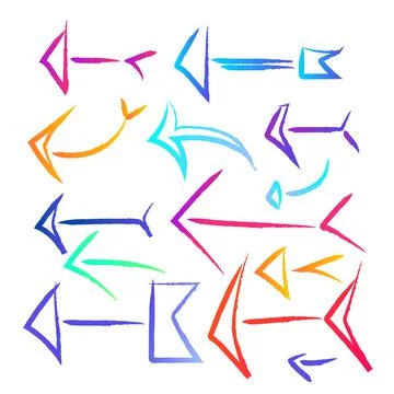 Arrow vector collection. Modern simple arrows. set of colorful arrows. Artis Stock Illustration