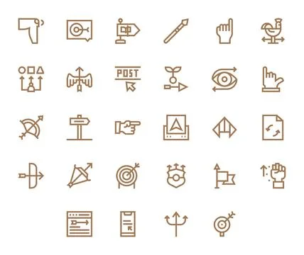 Arrow Vector Graphics featuring 28 Bold Line Detail Enhanced High Resolutio.. Stock Illustration