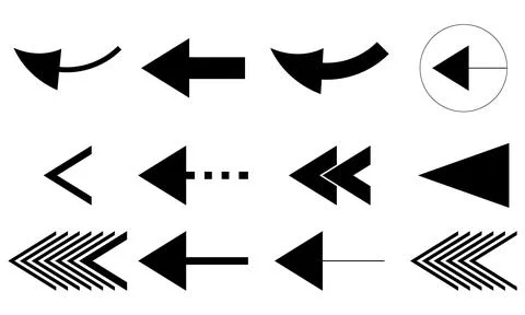 Arrow Vector Icon And Shape Collection. Stock Illustration