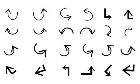 Arrow Vector Icon And Shape Collection. Stock Illustration