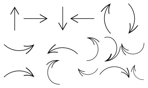 Arrow Vector Icon And Shape Collection. Stock Illustration