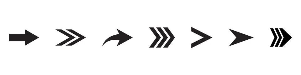 Arrow vector icon. Arrows vector illustration collection Stock Illustration