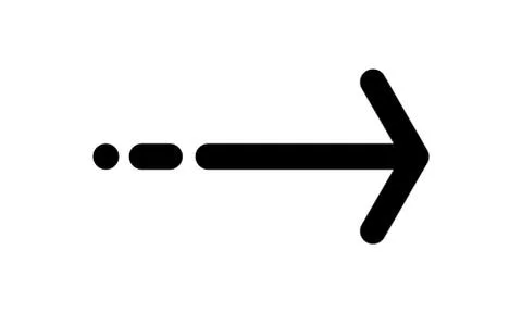 Arrow vector icon with dotted dash line 스톡 일러스트