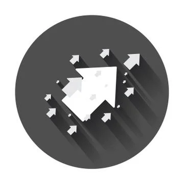 Arrow up vector icon. Forward arrow sign illustration. Business concept on bl 스톡 일러스트