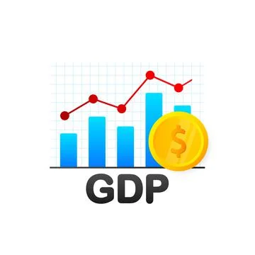 Arrow vector icon. GDP - Gross Domestic Product acronym. Business vector icon Stock Illustration