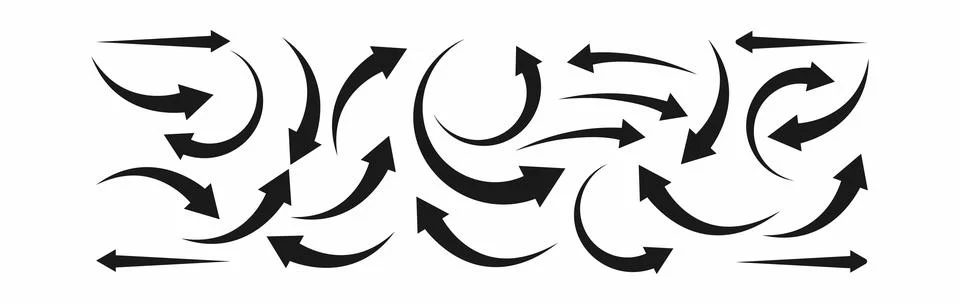 Arrow vector icon set. scroll illustration sign Stock Illustration