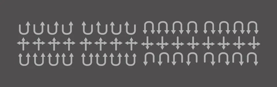 Arrow vector icon set. scroll illustration sign Stock Illustration