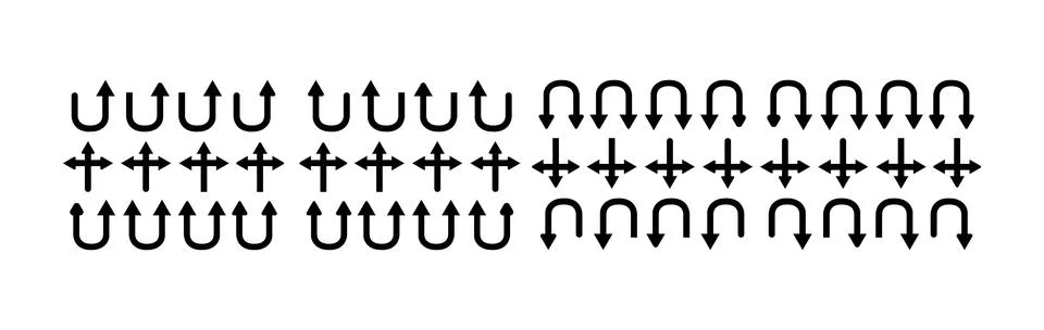Arrow vector icon set. scroll illustration sign 스톡 일러스트