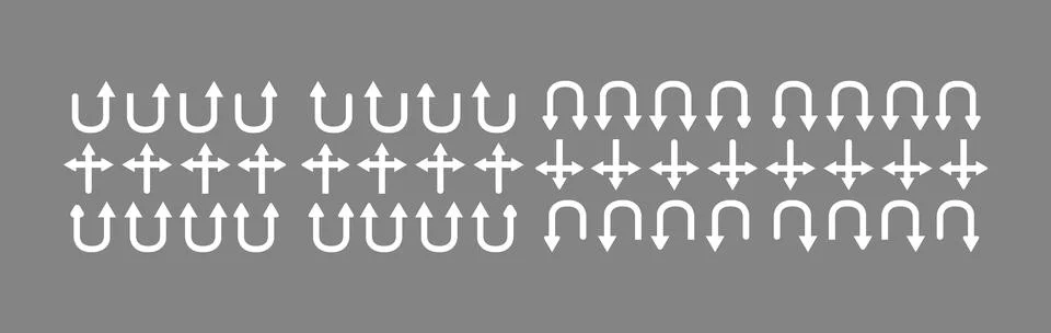Arrow vector icon set. scroll illustration sign Stock Illustration