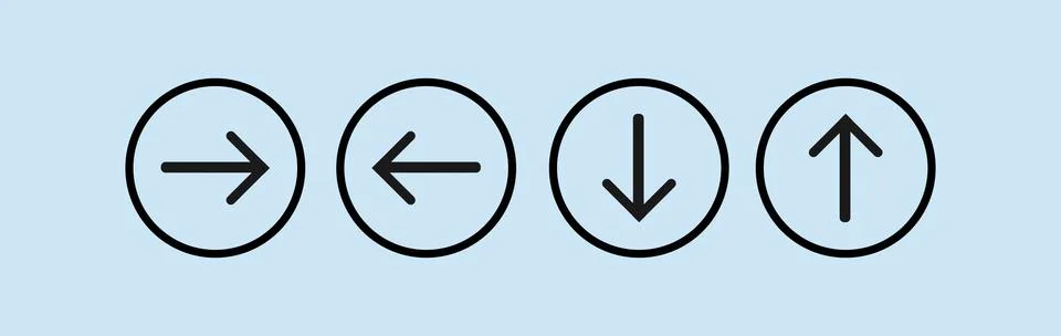 Arrow vector icon set. scroll illustration sign Stock Illustration