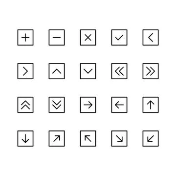 Arrow vector icon set for the website and app Illustrazione stock