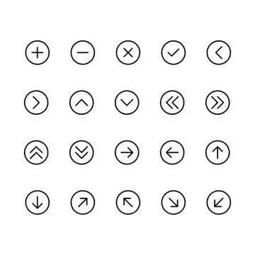 Arrow vector icon set for the website and app Illustrazione stock