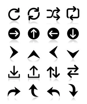 Arrow vector icon sets isolated on white Stock Illustration