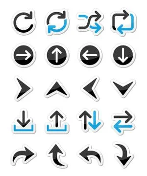 Arrow vector icon sets isolated on white Stock Illustration