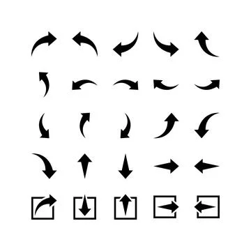Arrow vector icons. direction signs. black arrows set Stock Illustration
