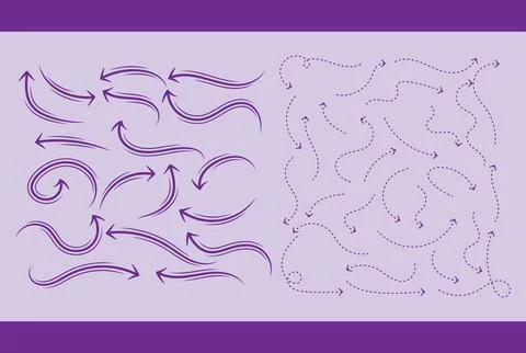 Arrow vector icons set. sketch arrow design for business plan and education Stock Illustration