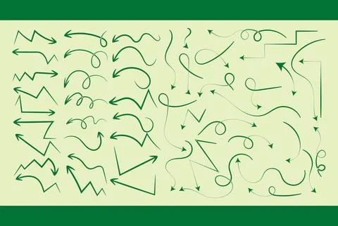 Arrow vector icons set. sketch arrow design for business plan and education Stock Illustration