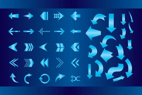 Arrow vector icons set. sketch arrow design for business plan and education Stock Illustration