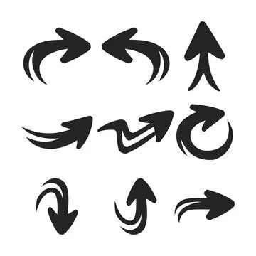 Arrow Vector Pack: Distressed Arrow Designs with Brush and Paint Elements Stock Illustration