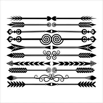Arrow Vector Set – Ornamental Boho Arrows with Floral and Geometric Motifs Stockillustratie