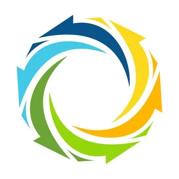 Arrow vortex logo icon template Stock Illustration