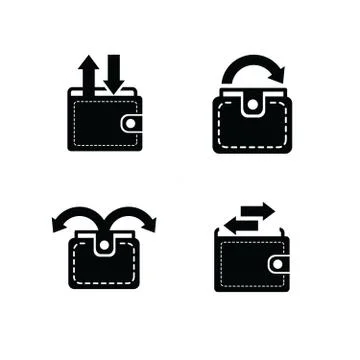 Arrow on Wallet set Stock Illustration