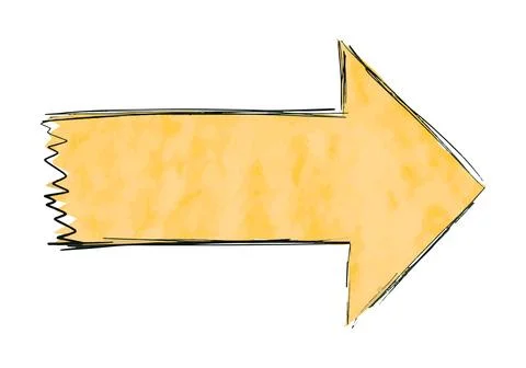 Arrow watercolor doodle element. Vector illustration. Illustrazione stock