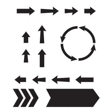 Arrow web icons. Next page navigation buttons. Interface arrow and circular Stock Illustration