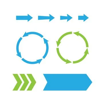 Arrow web icons. Next page navigation buttons. Interface arrow and circular Stock Illustration
